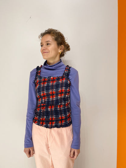 Smock Top - Blue / Red