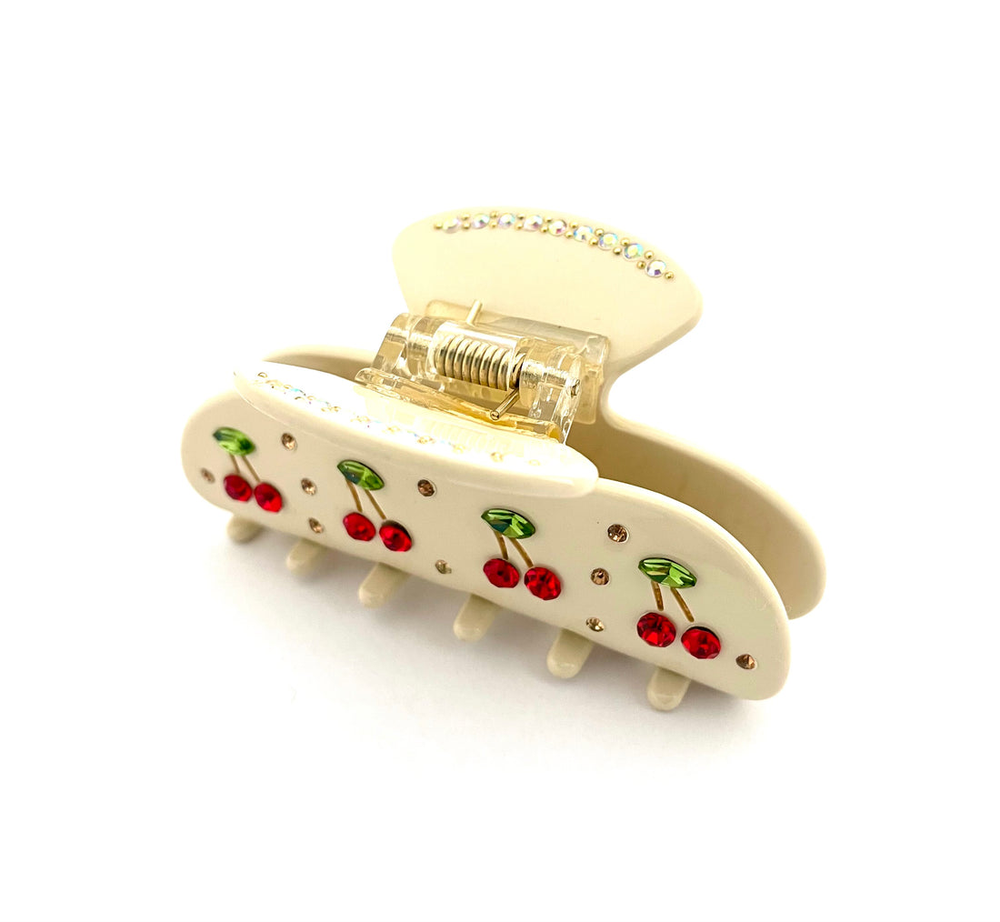 Cherry Hairclip - Creme