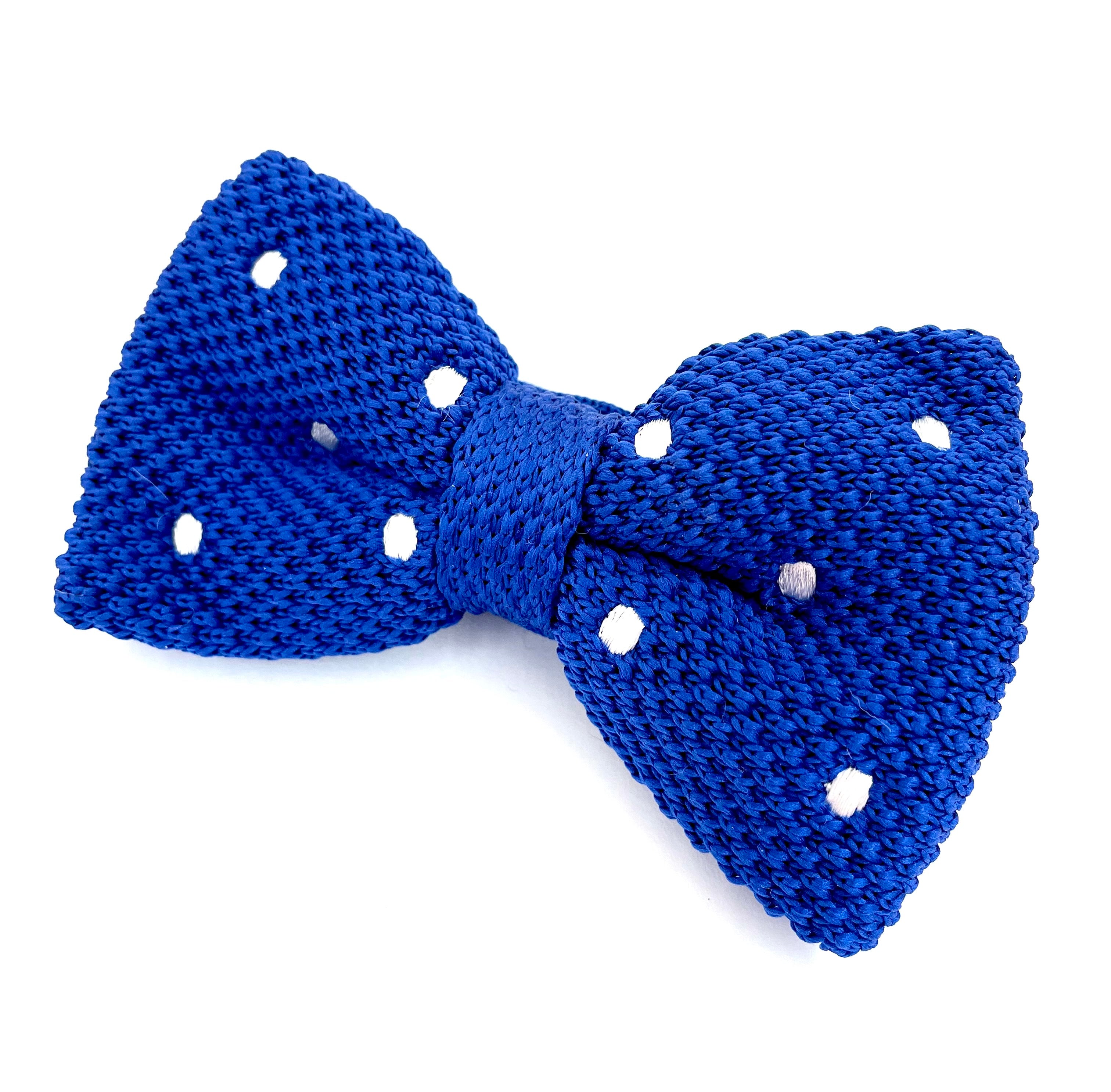 Bowtie Knit - Blue / White Dots