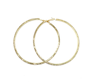 Rhinestone Hoops XL - 9 CM - Gold