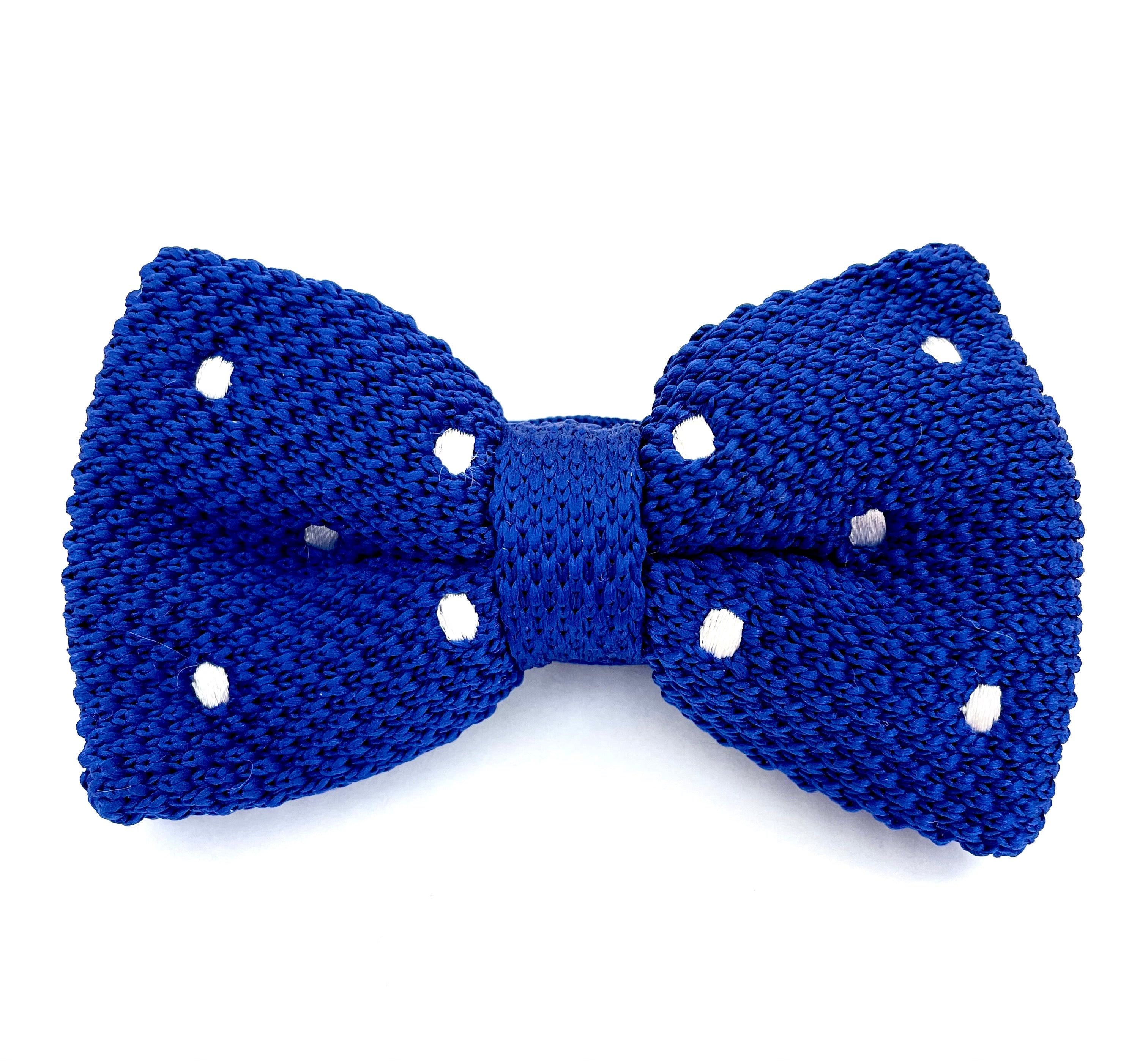 Bowtie Knit - Blue / White Dots