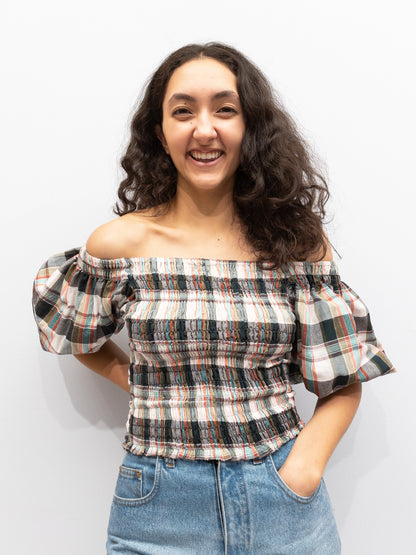 Puff Top - Multicoloured Plaid