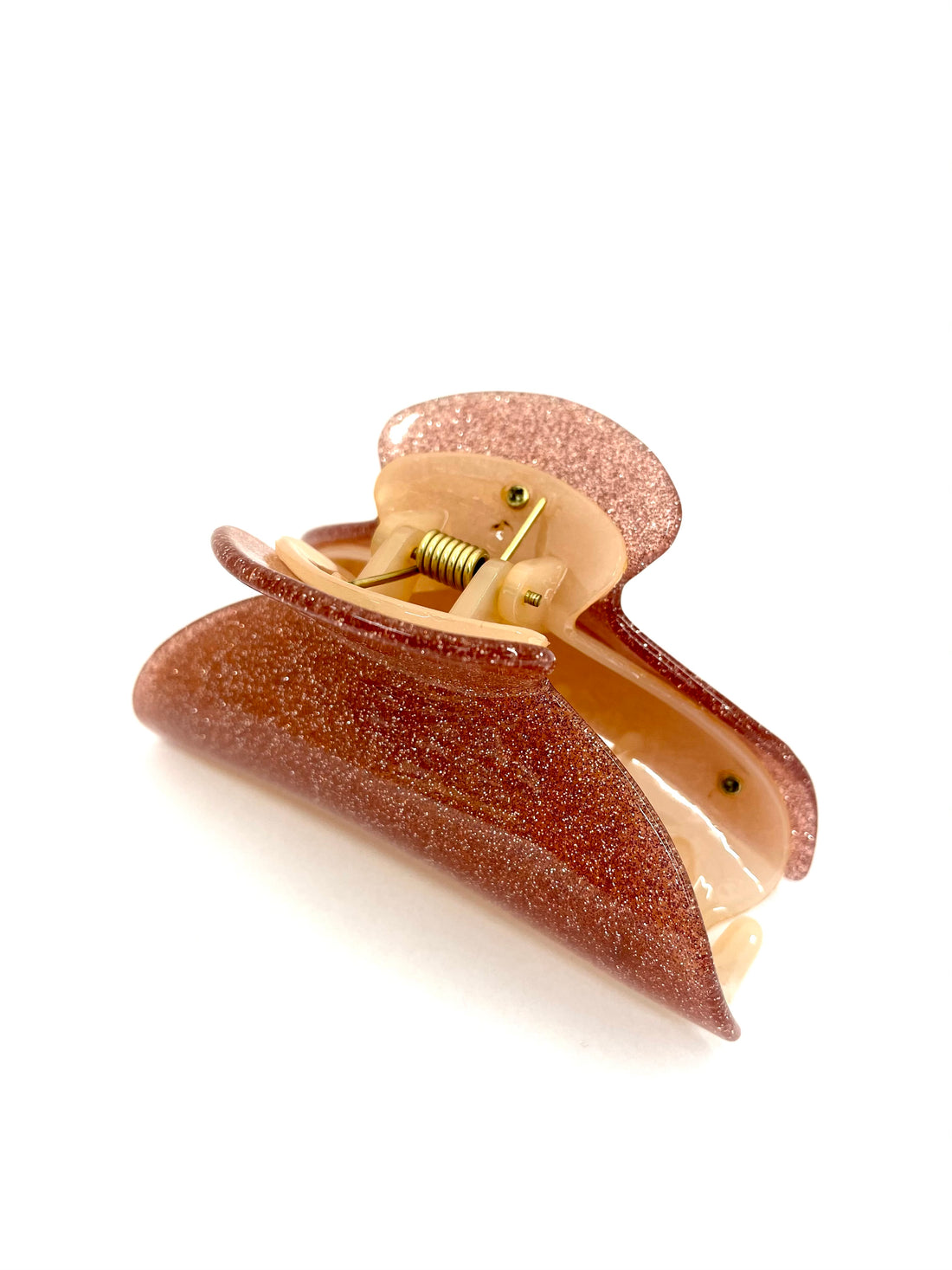 Large Glitter Hairclip - Rose