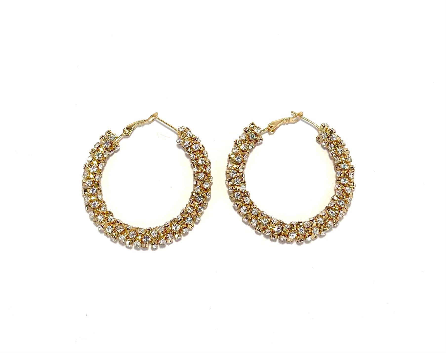 Chunky Rhinestone Hoops