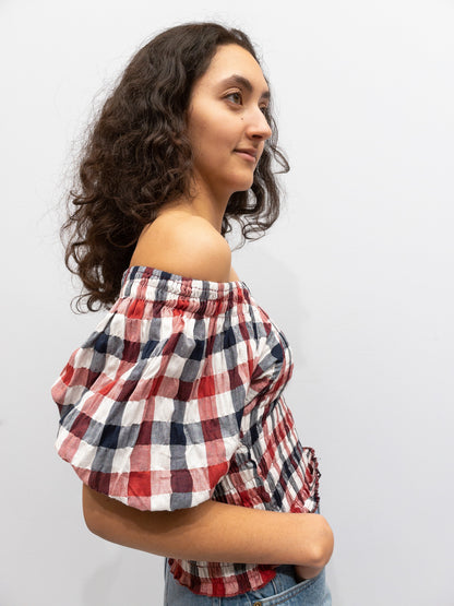 Puff Top - Red/White Check