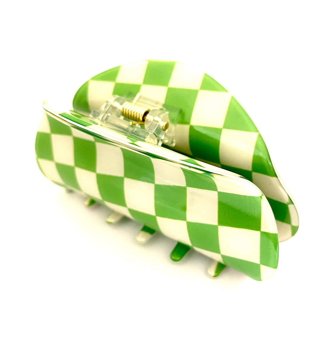 Hairclip Checker - Green / White