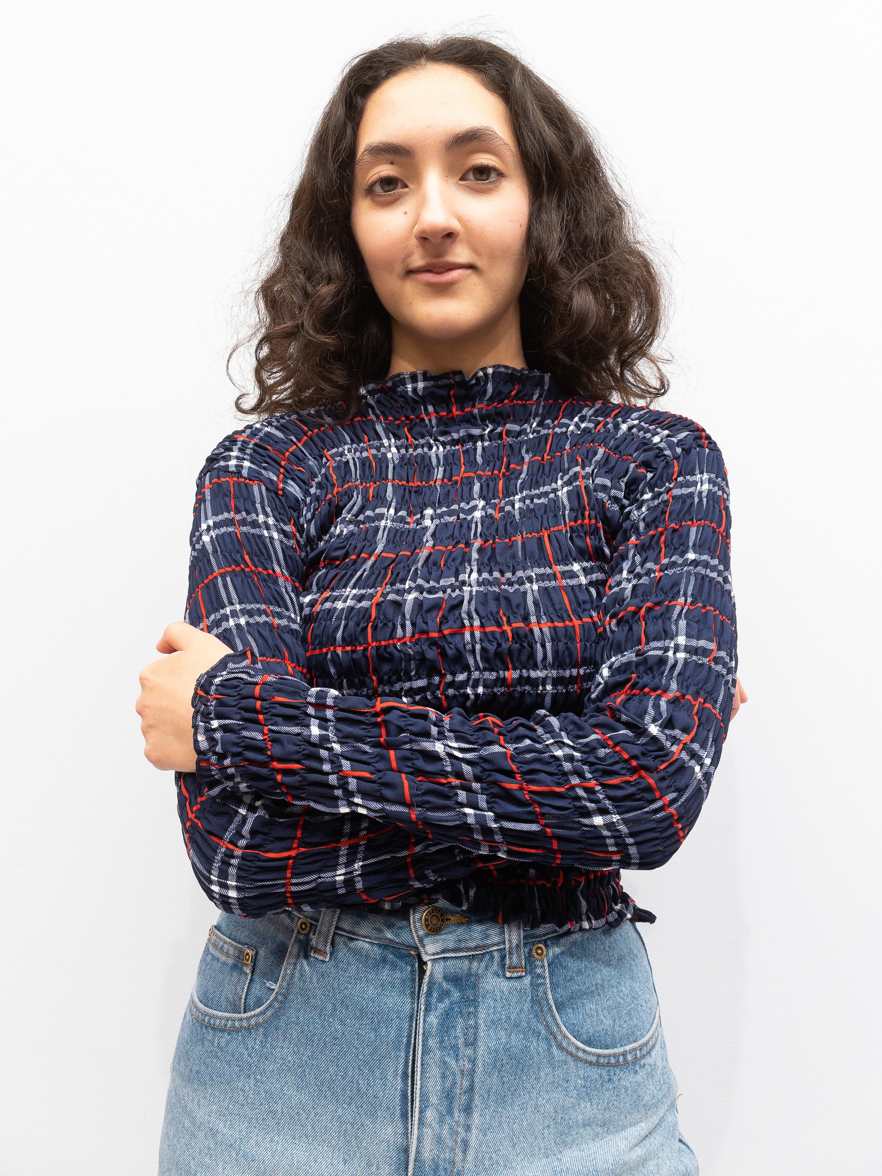 Smock Top Mørkeblå Tern - Long Sleeve