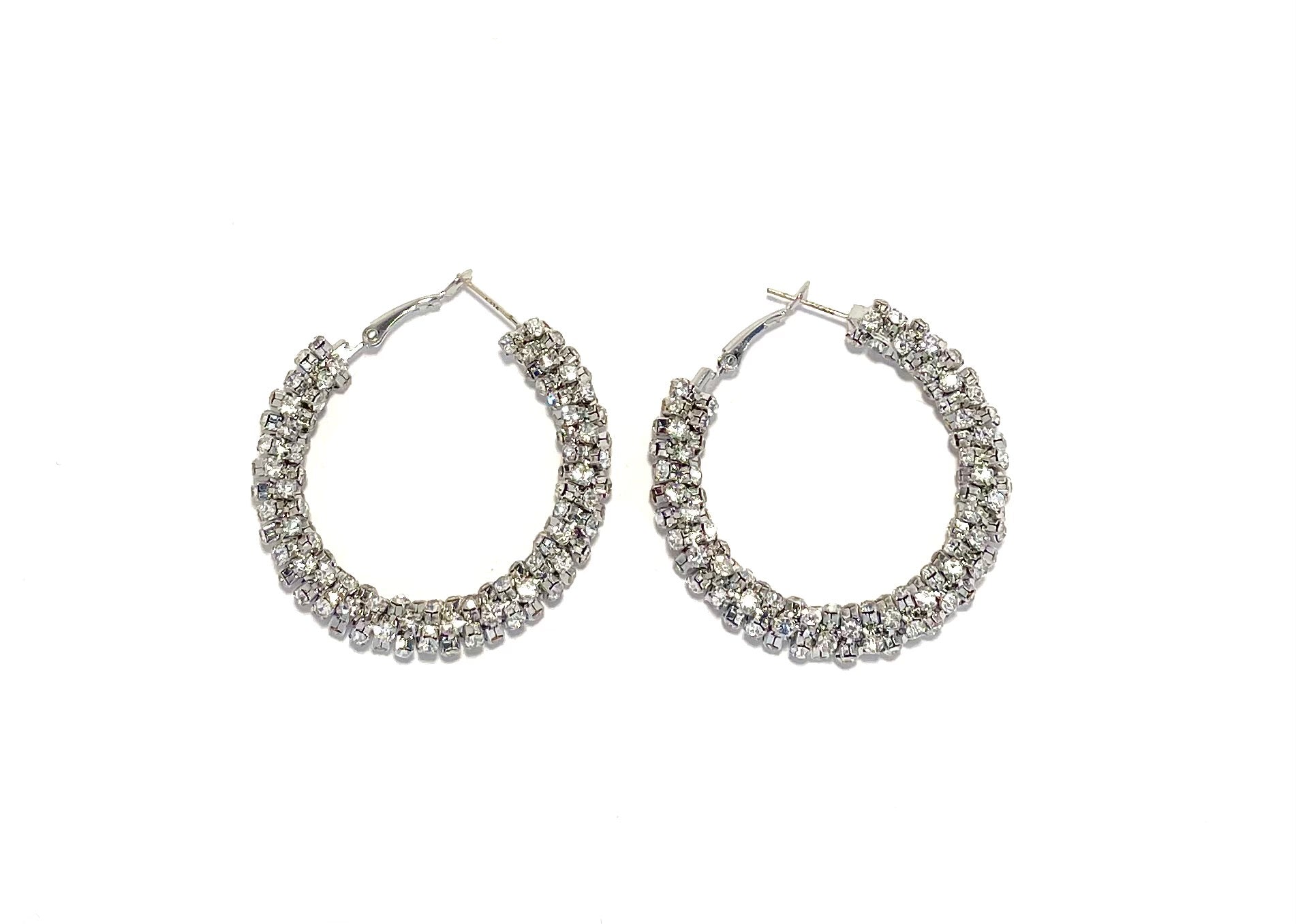 Chunky Rhinestone Hoops