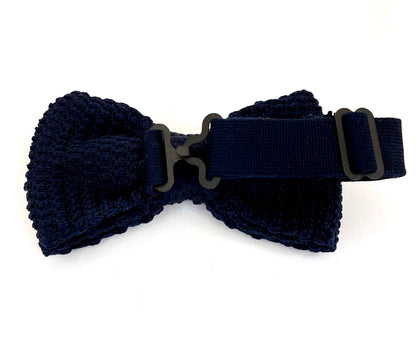 Bow Tie Knit - Dark Blue / White Dots
