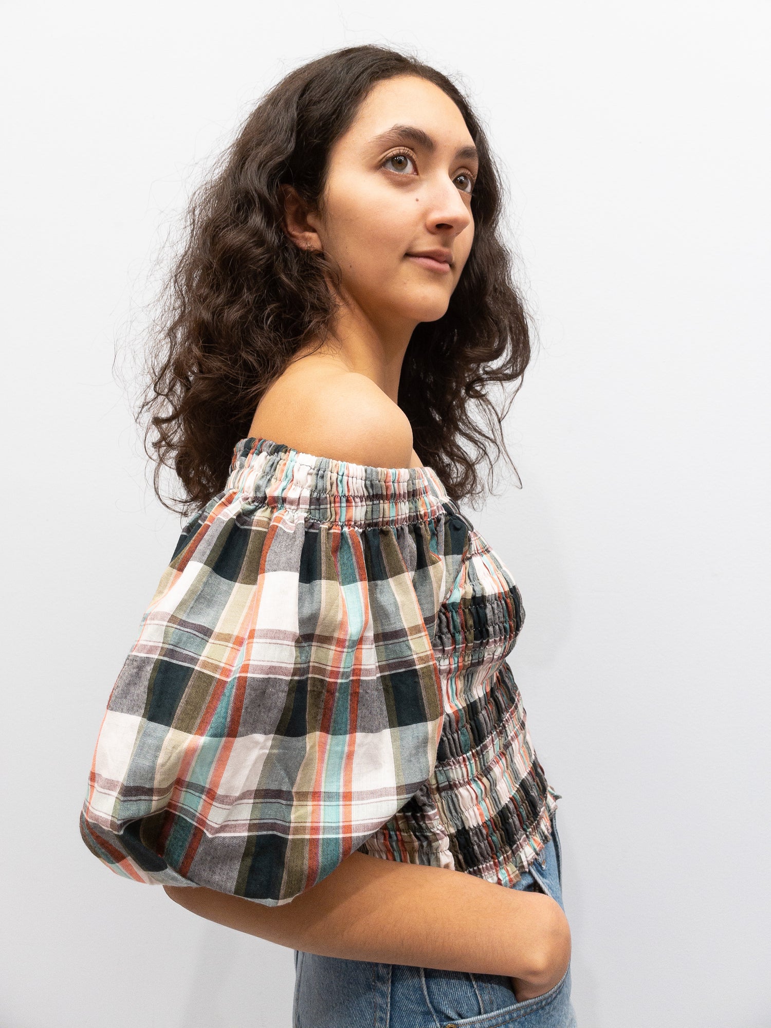 Puff Top - Multicoloured Plaid