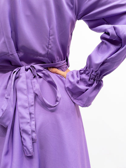 Ruffle Wrap Dress Short - Lilac