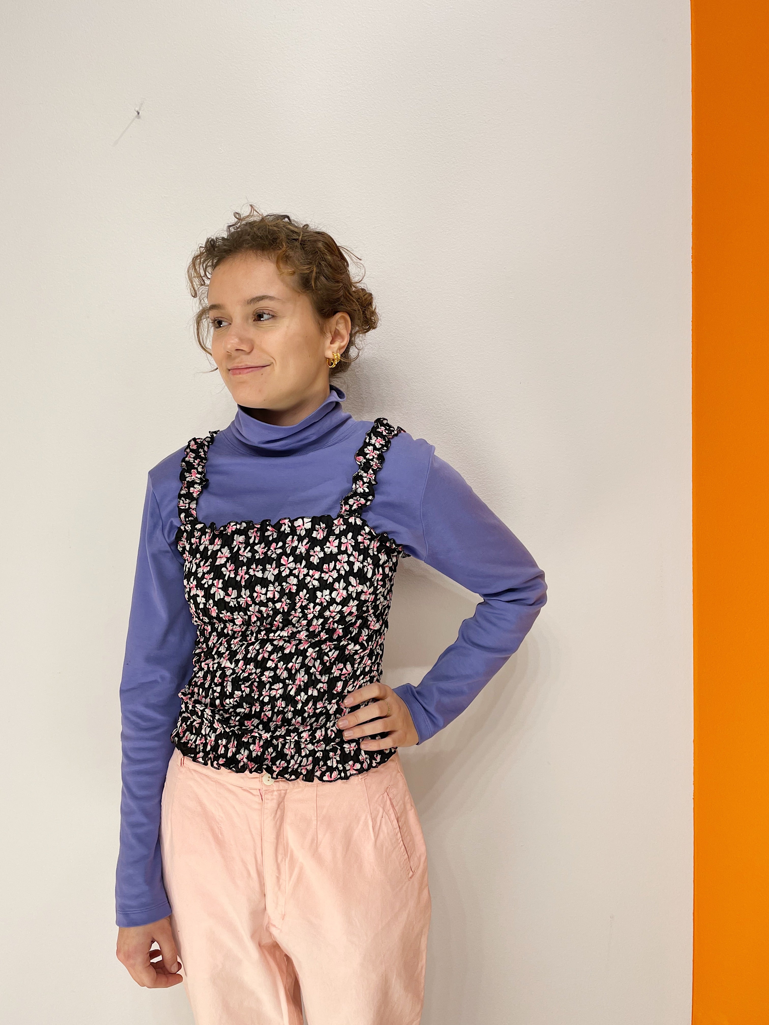 Smock Top - Pink / Black